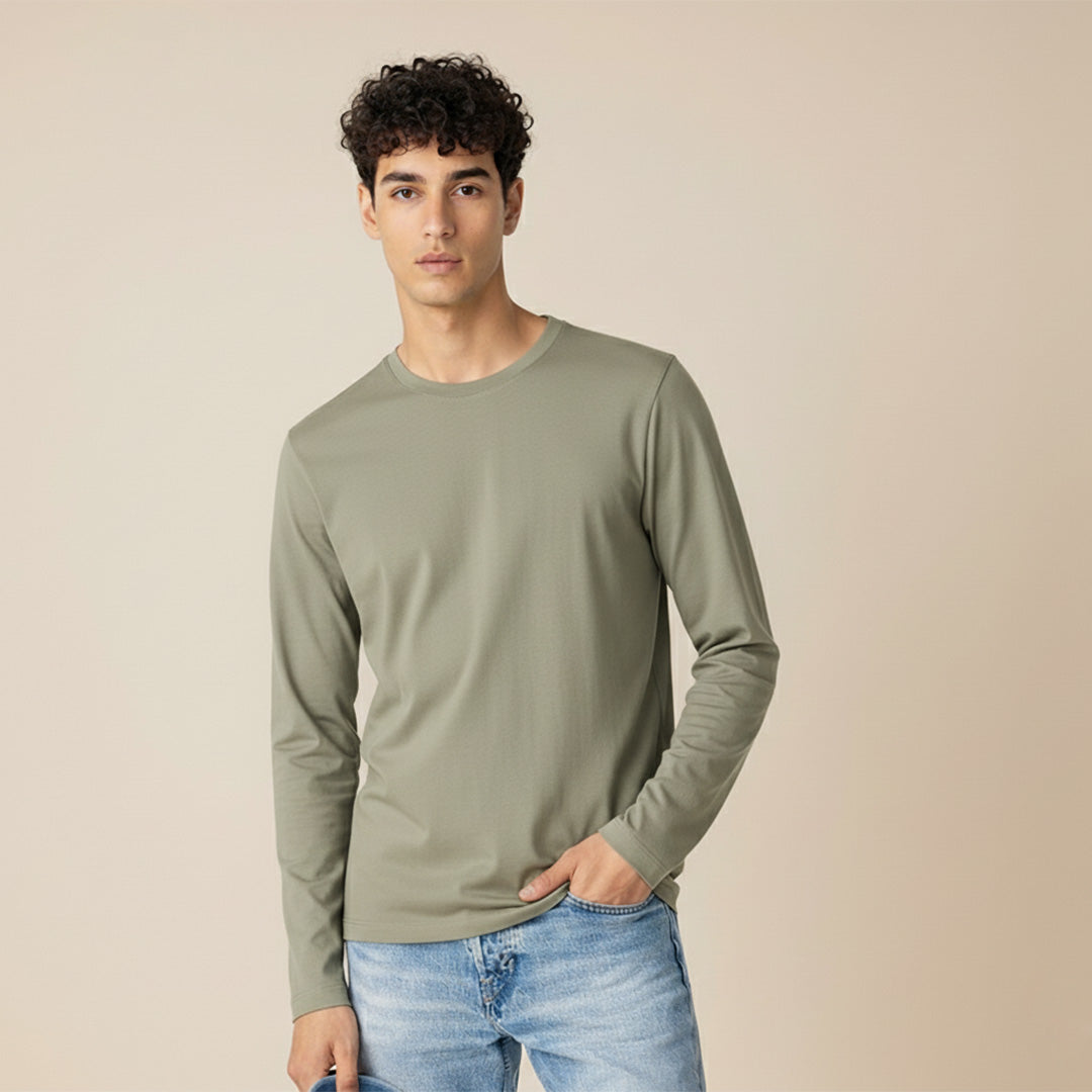 Mercerized Supima Crew Neck T-Shirt (Full Sleeve)