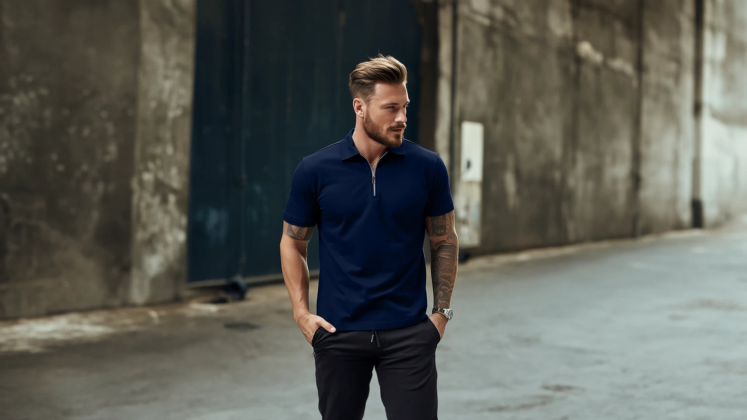 Bamboo Zipper Polo Luxurious & Premium T-Shirt