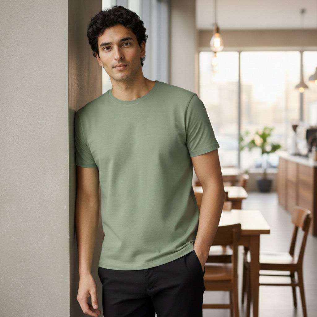 Mercerized Supima Crew Neck T-Shirt