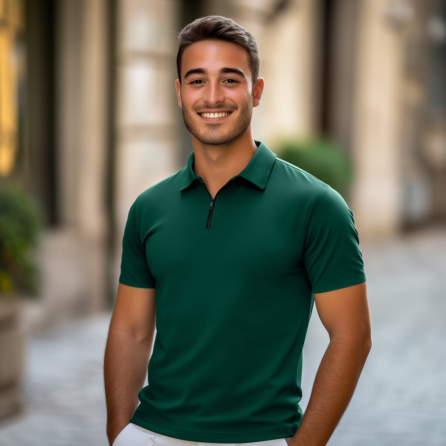 Soft Bamboo Polo T-Shirt (Zipper)