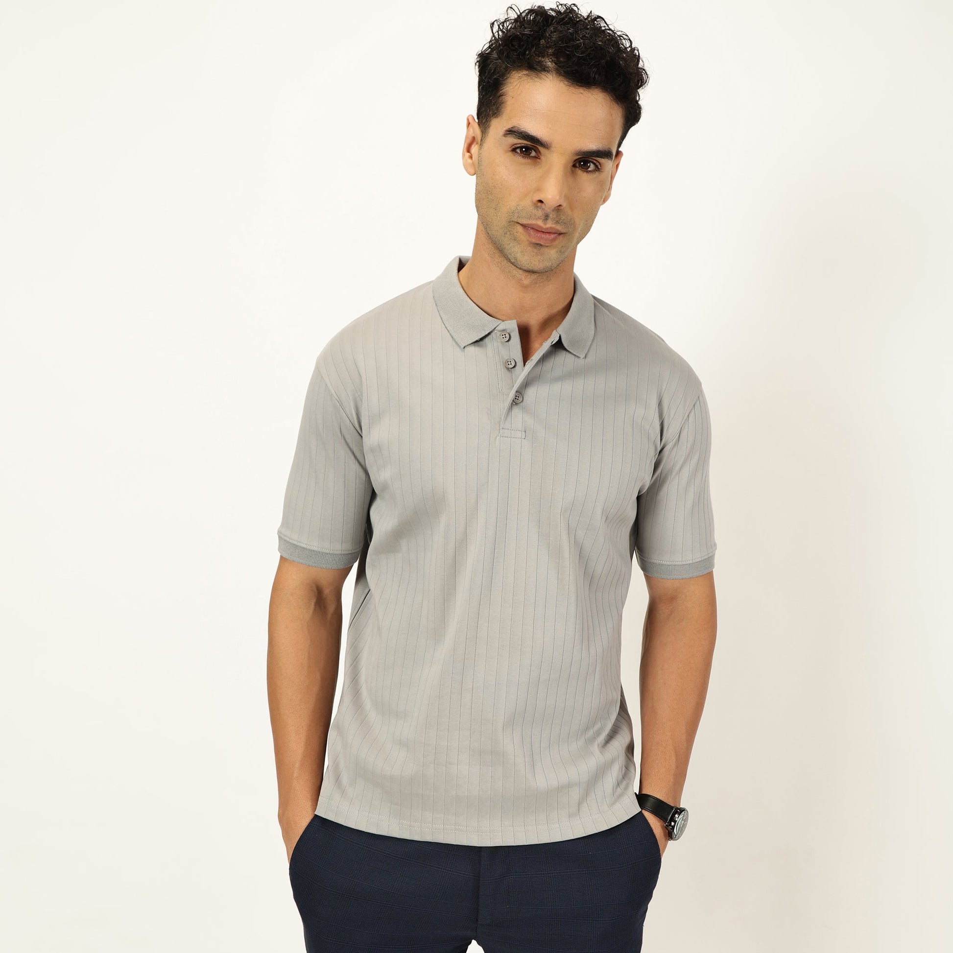 Supima Drop Needle Polo #color_gray