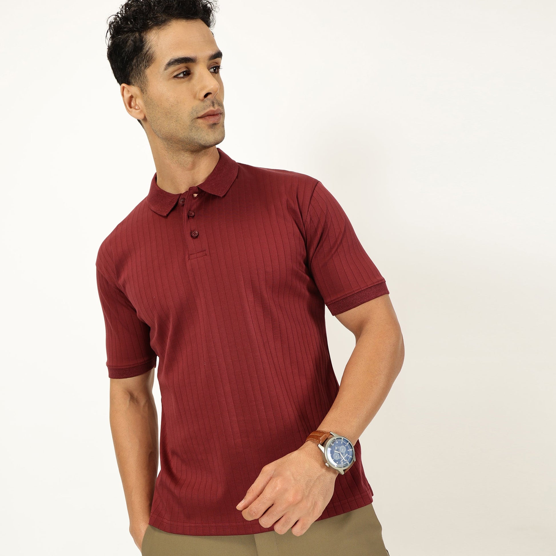 Supima Drop Needle Polo #color_wine-red
