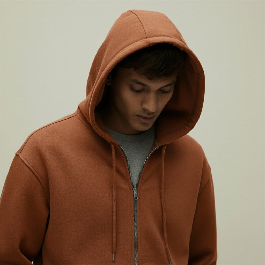 Premium Supima Zipper Hoodie for Elite Men: India’s Ultimate Winter Shield