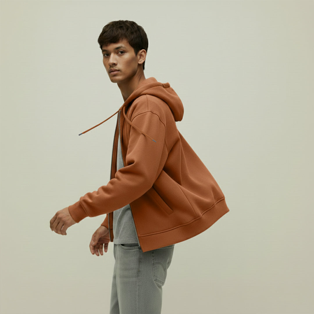Premium Supima Zipper Hoodie for Elite Men: India’s Ultimate Winter Shield
