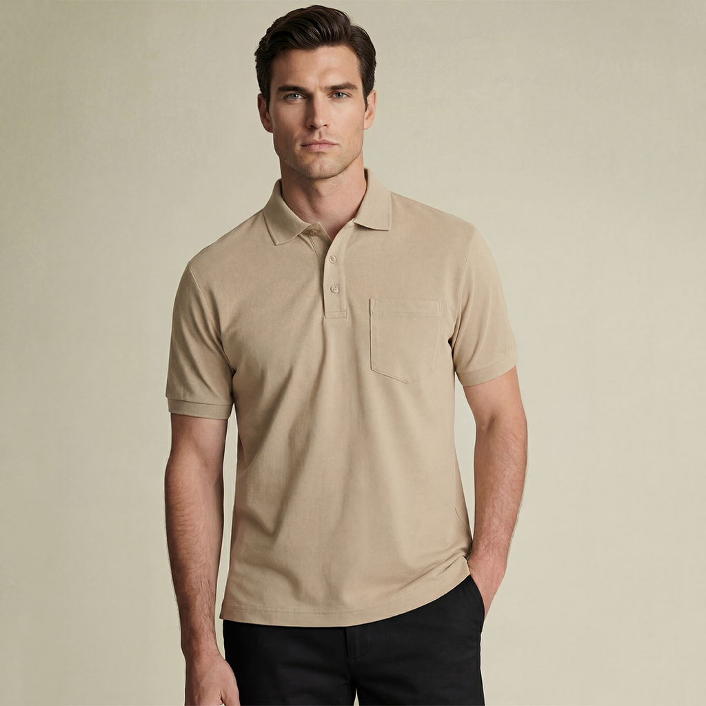 Mercerized  Premium Men's Supima Pocket Polo T-Shirt