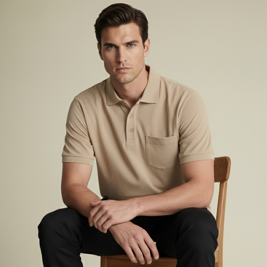 Mercerized  Premium Men's Supima Pocket Polo T-Shirt