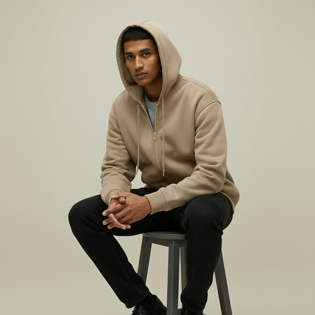 Premium Supima Zipper Hoodie for Elite Men: India’s Ultimate Winter Shield