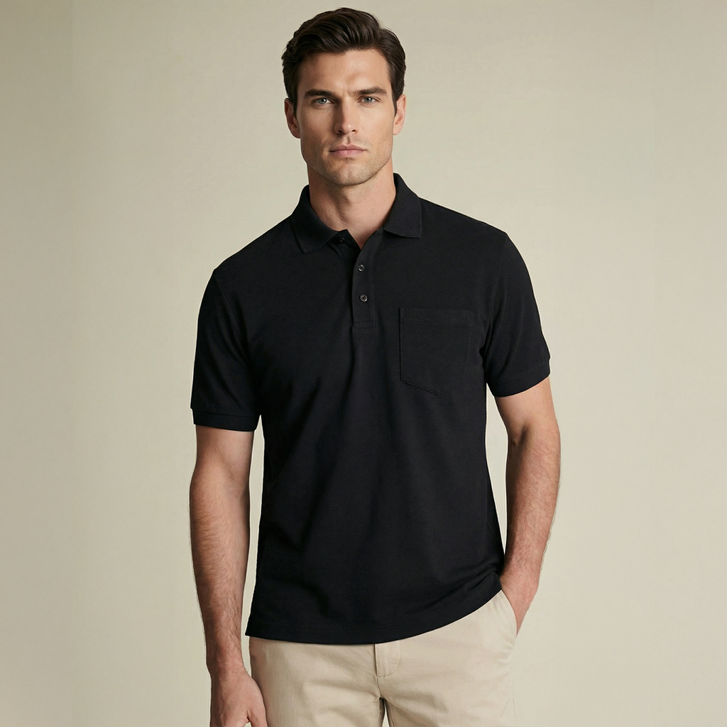 Mercerized  Premium Men's Supima Pocket Polo T-Shirt
