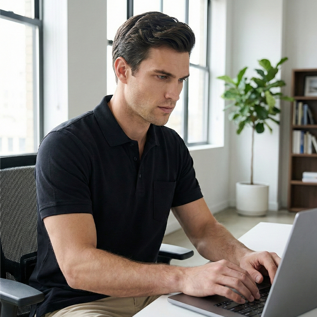 Mercerized  Premium Men's Supima Pocket Polo T-Shirt