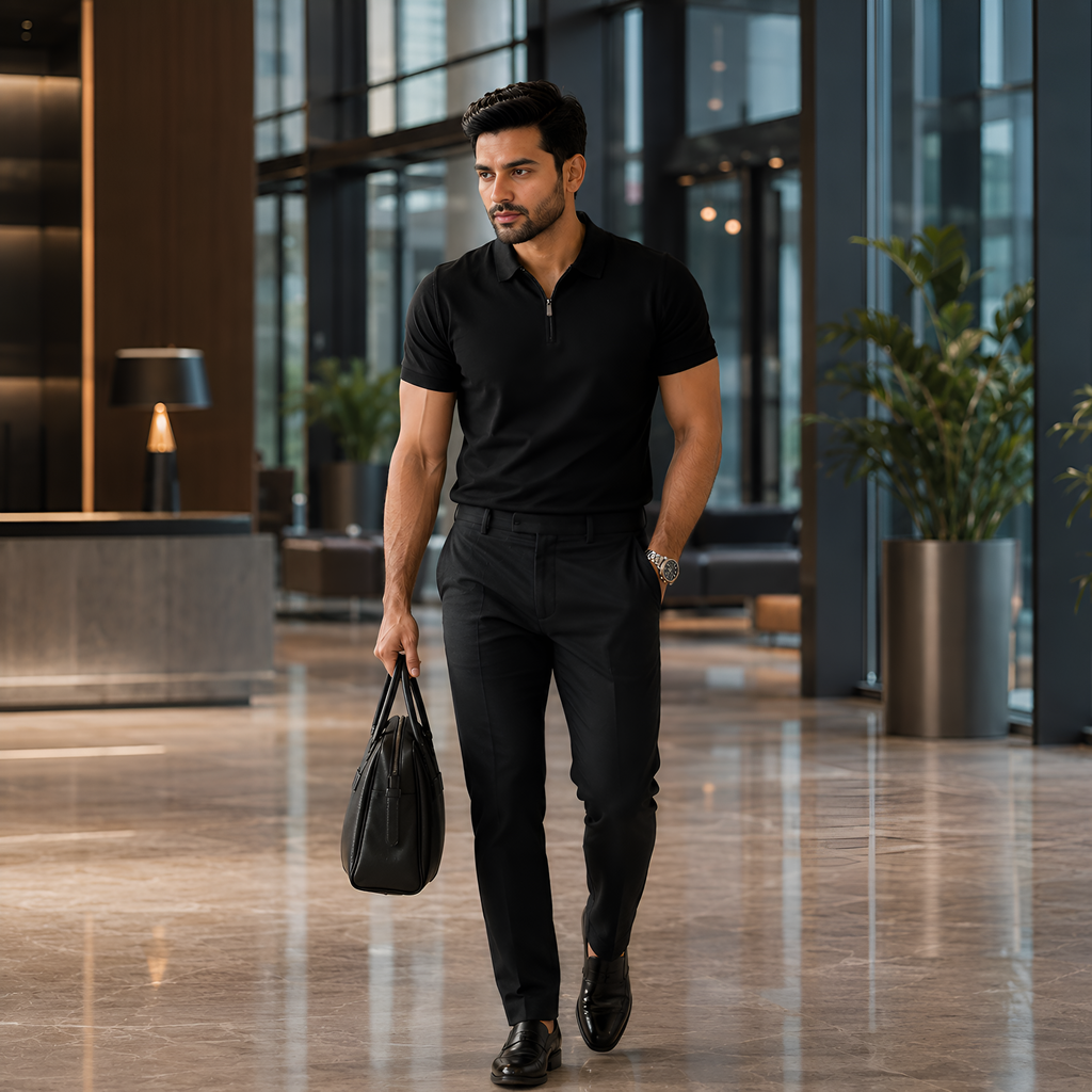 Exclusive Interlock Supima Zipper Polos for Elite Men