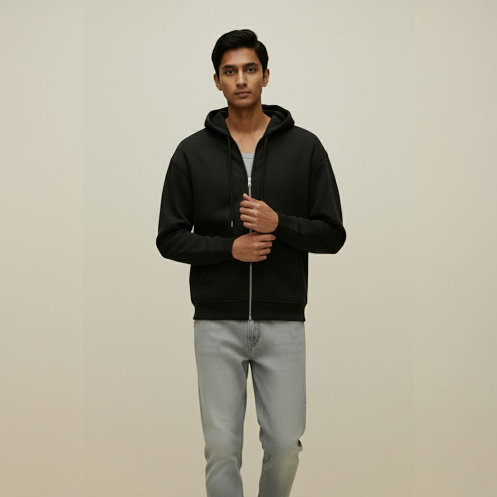 Premium Supima Zipper Hoodie for Elite Men: India’s Ultimate Winter Shield