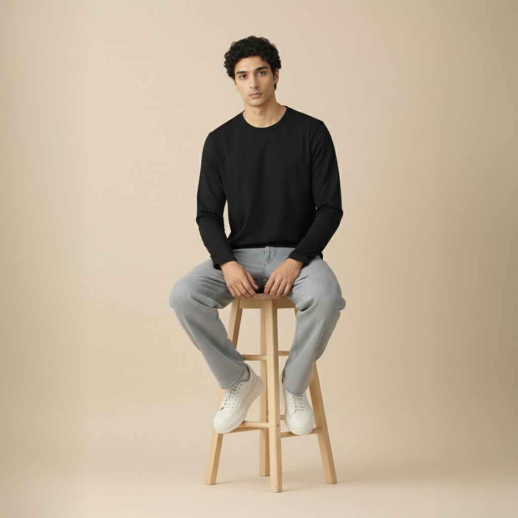 Mercerized Supima Crew Neck T-Shirt (Full Sleeve)