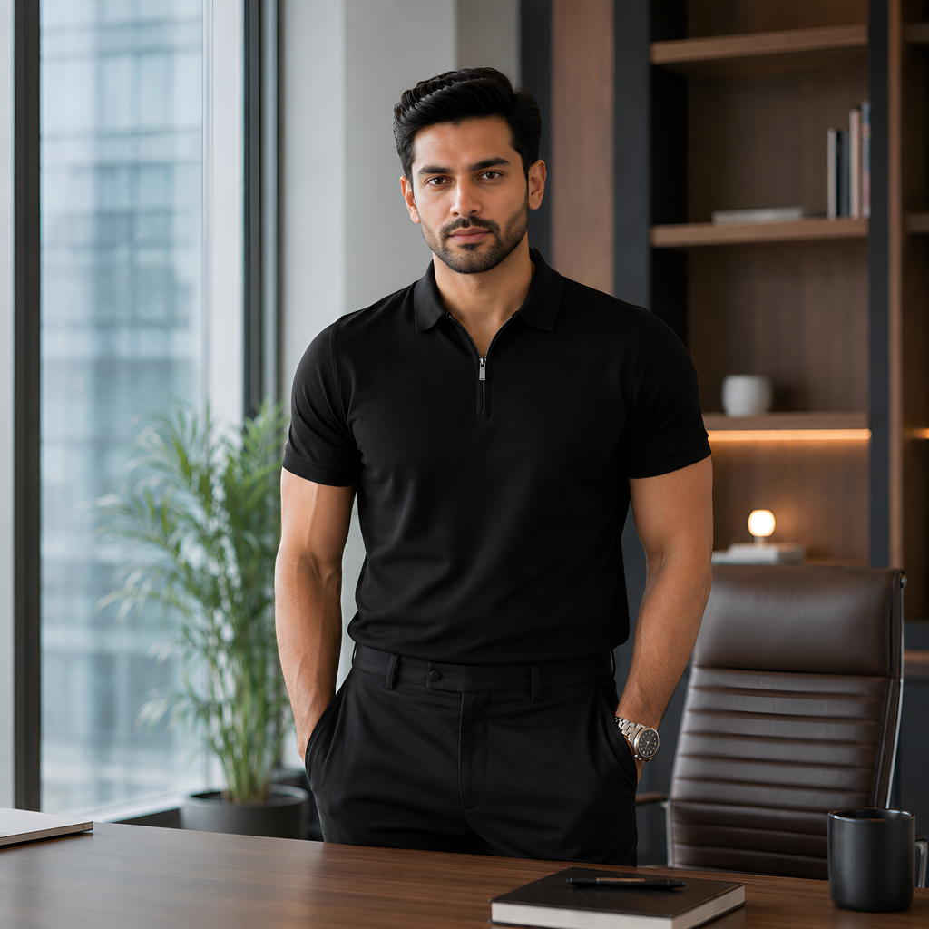 Exclusive Interlock Supima Zipper Polos for Elite Men