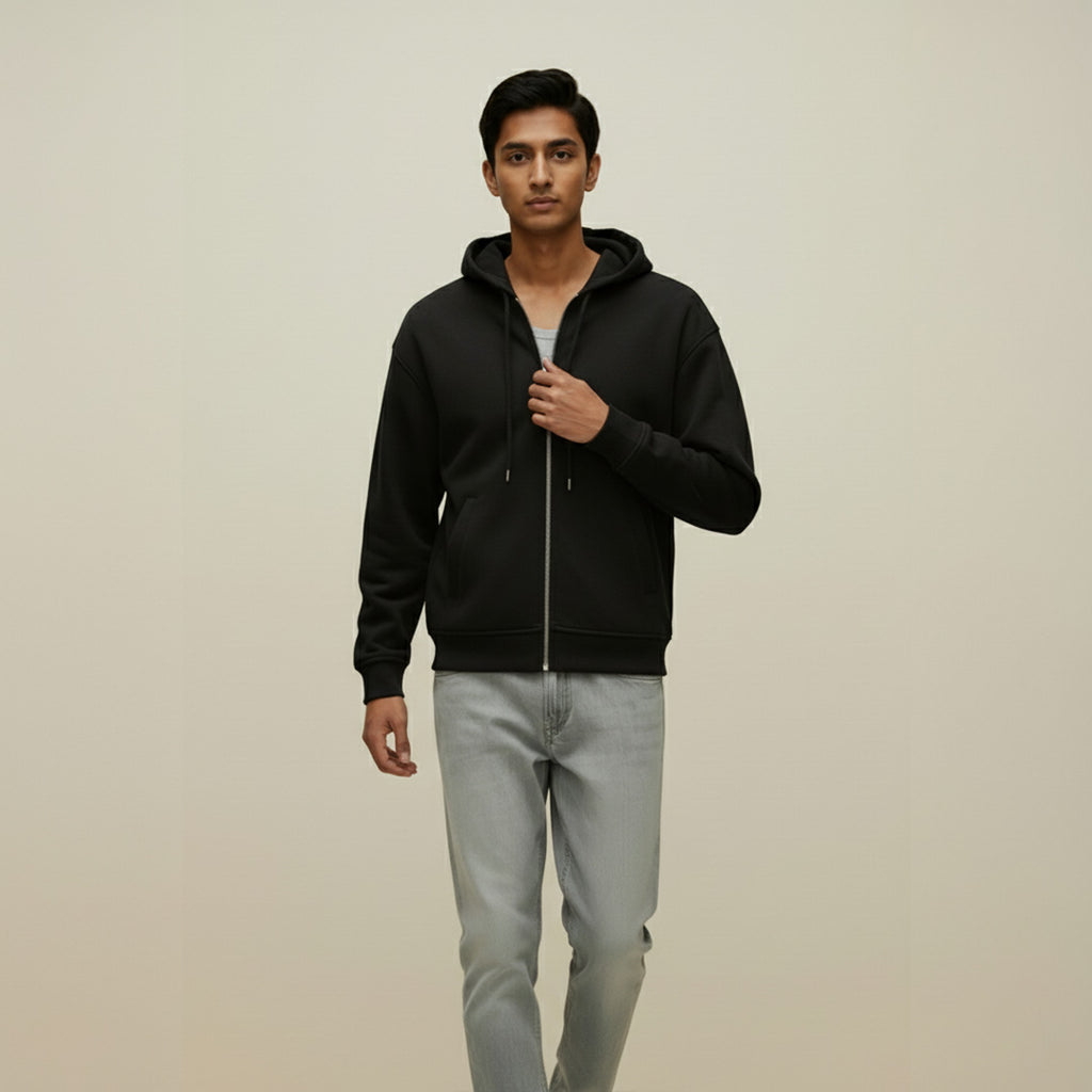 Premium Supima Zipper Hoodie for Elite Men: India’s Ultimate Winter Shield