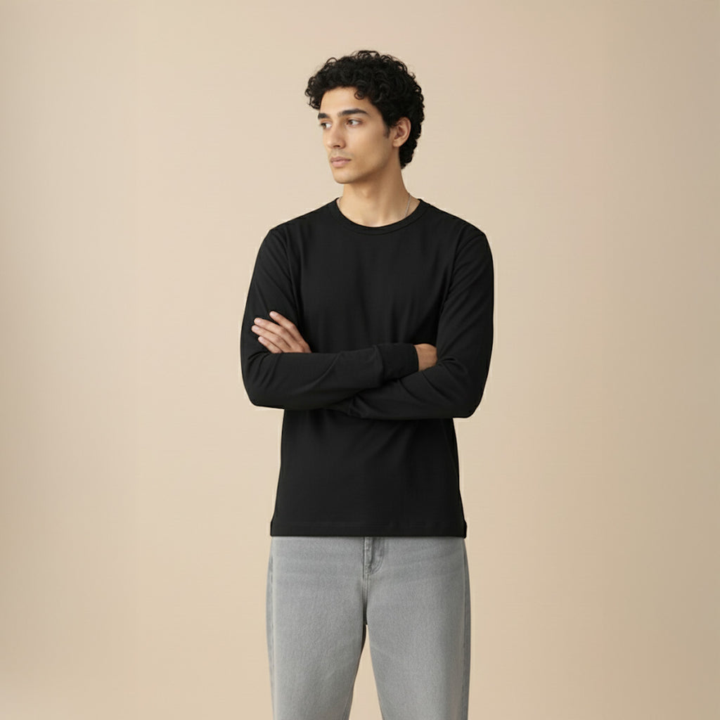 Mercerized Supima Crew Neck T-Shirt (Full Sleeve)