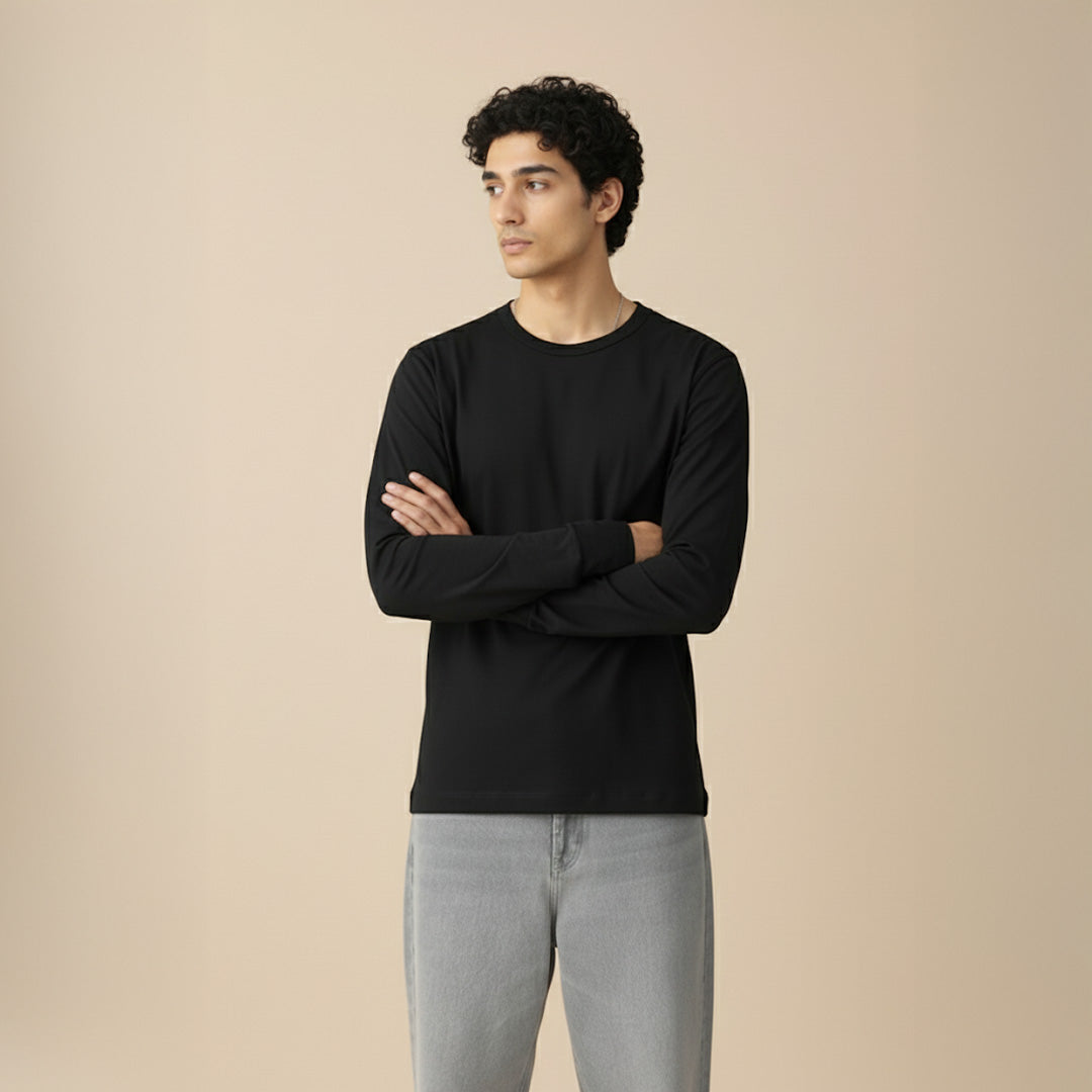 Mercerized Supima Crew Neck T-Shirt (Full Sleeve)