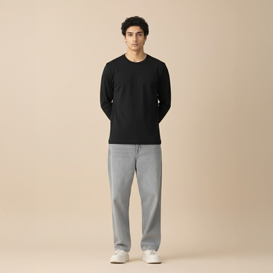 Mercerized Supima Crew Neck T-Shirt (Full Sleeve)