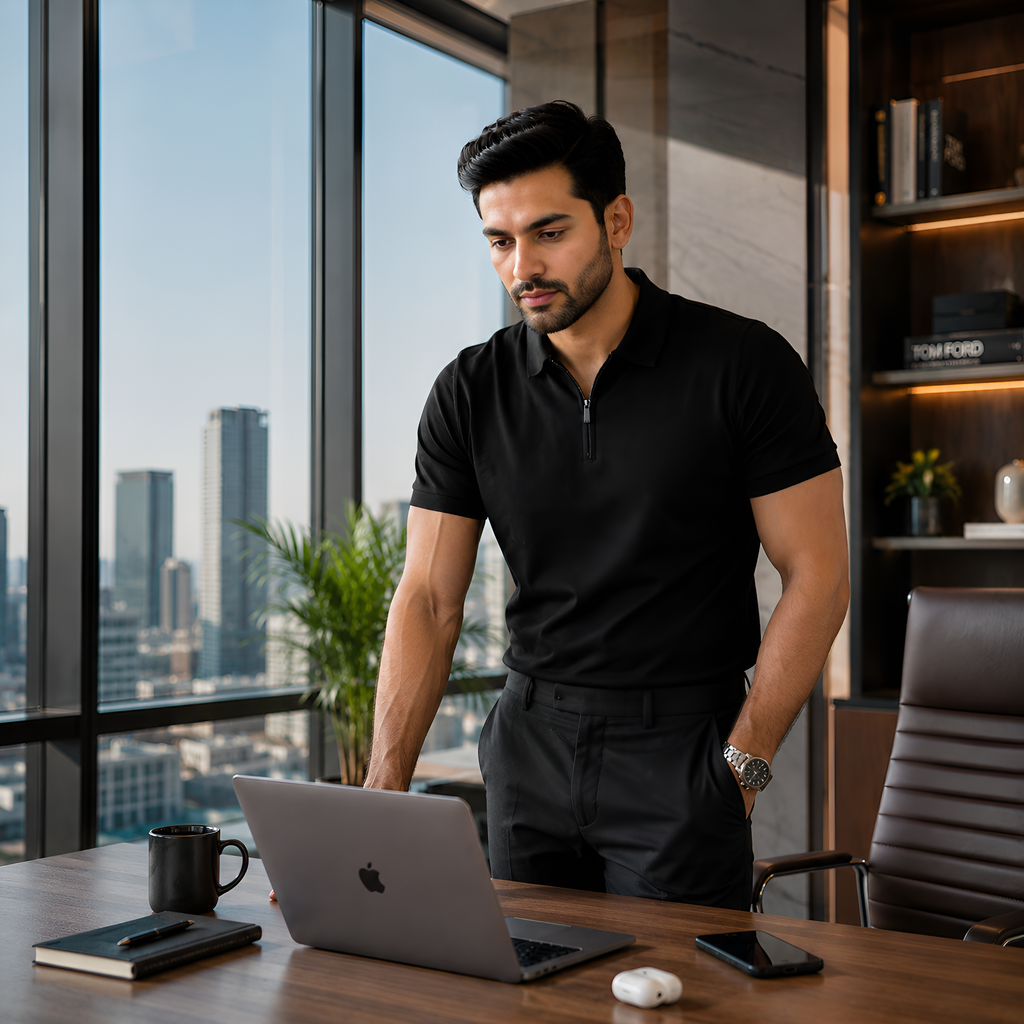 Exclusive Interlock Supima Zipper Polos for Elite Men