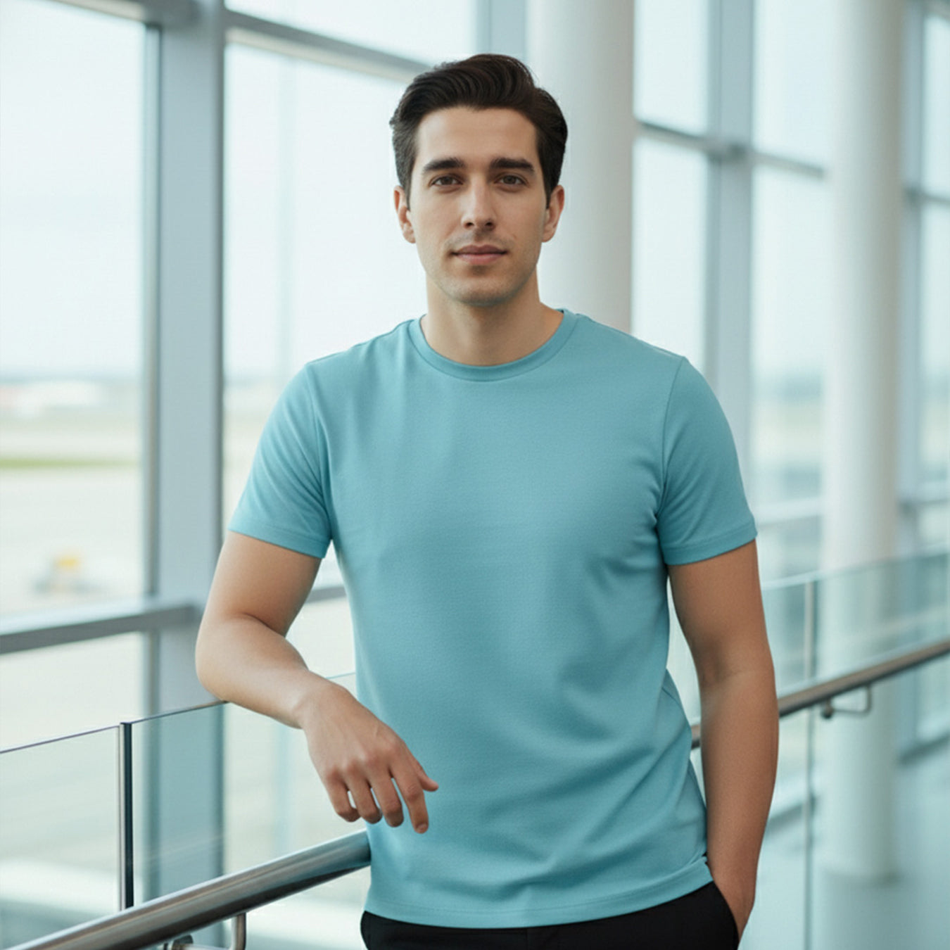 Signature Supima Lycra Crew Neck T-Shirt