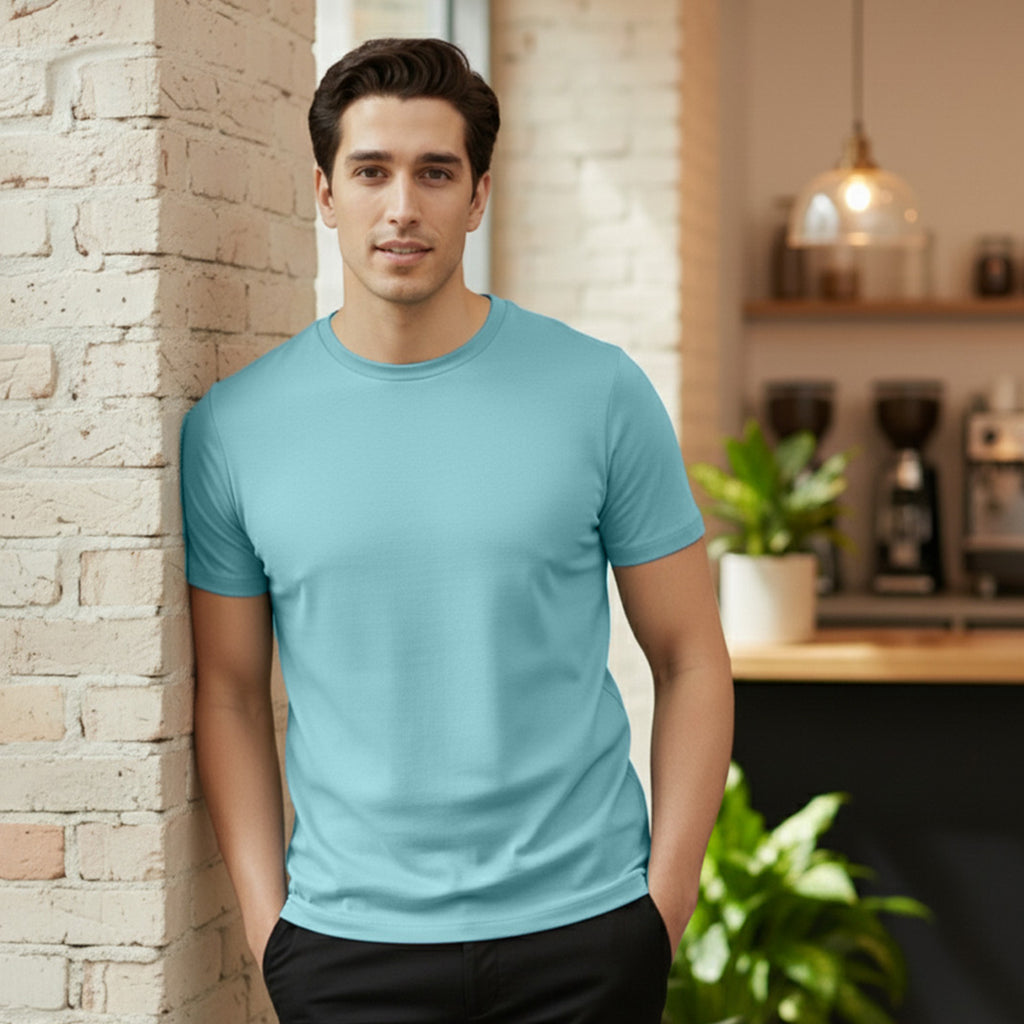 Signature Supima Lycra Crew Neck T-Shirt