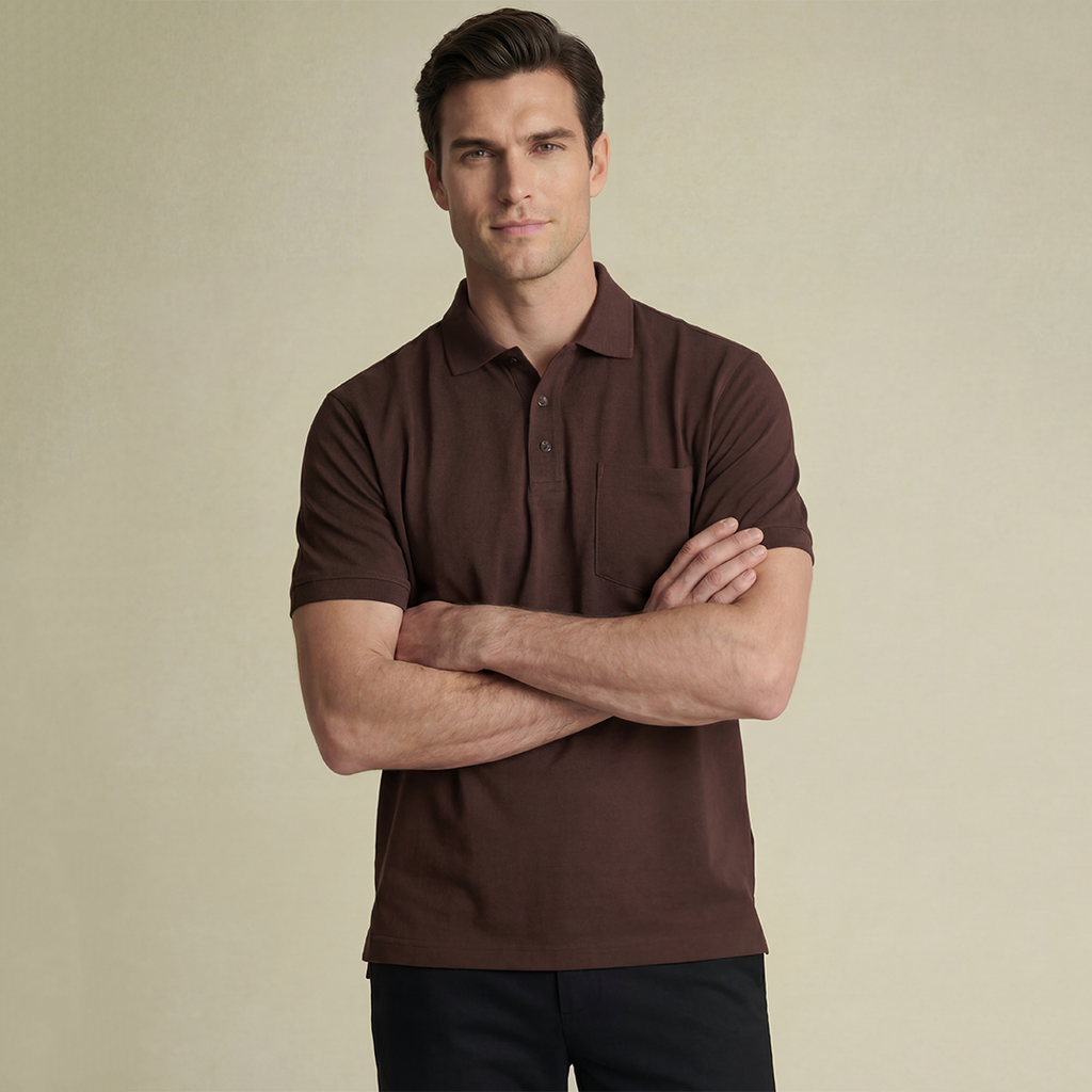 Mercerized  Premium Men's Supima Pocket Polo T-Shirt