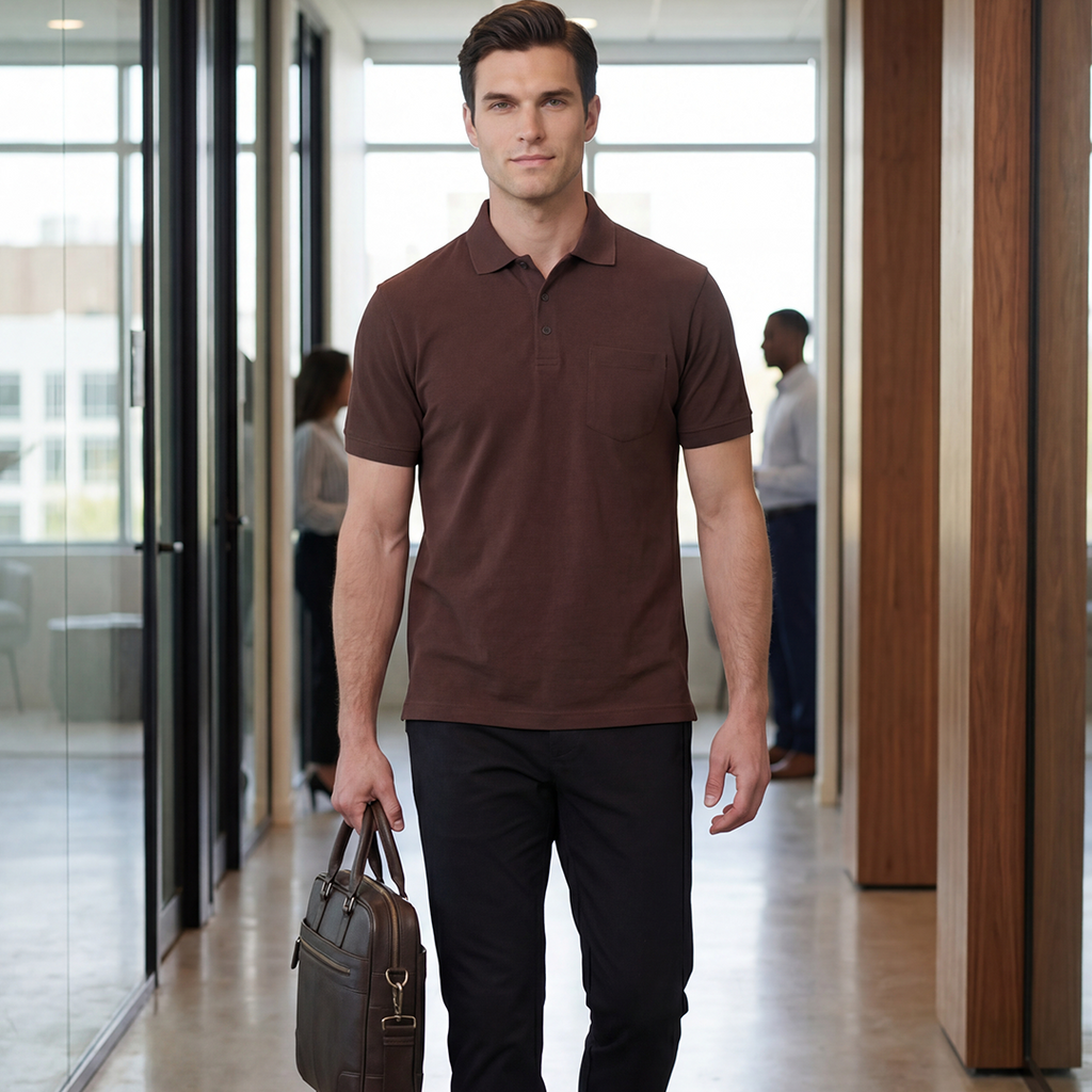 Mercerized  Premium Men's Supima Pocket Polo T-Shirt