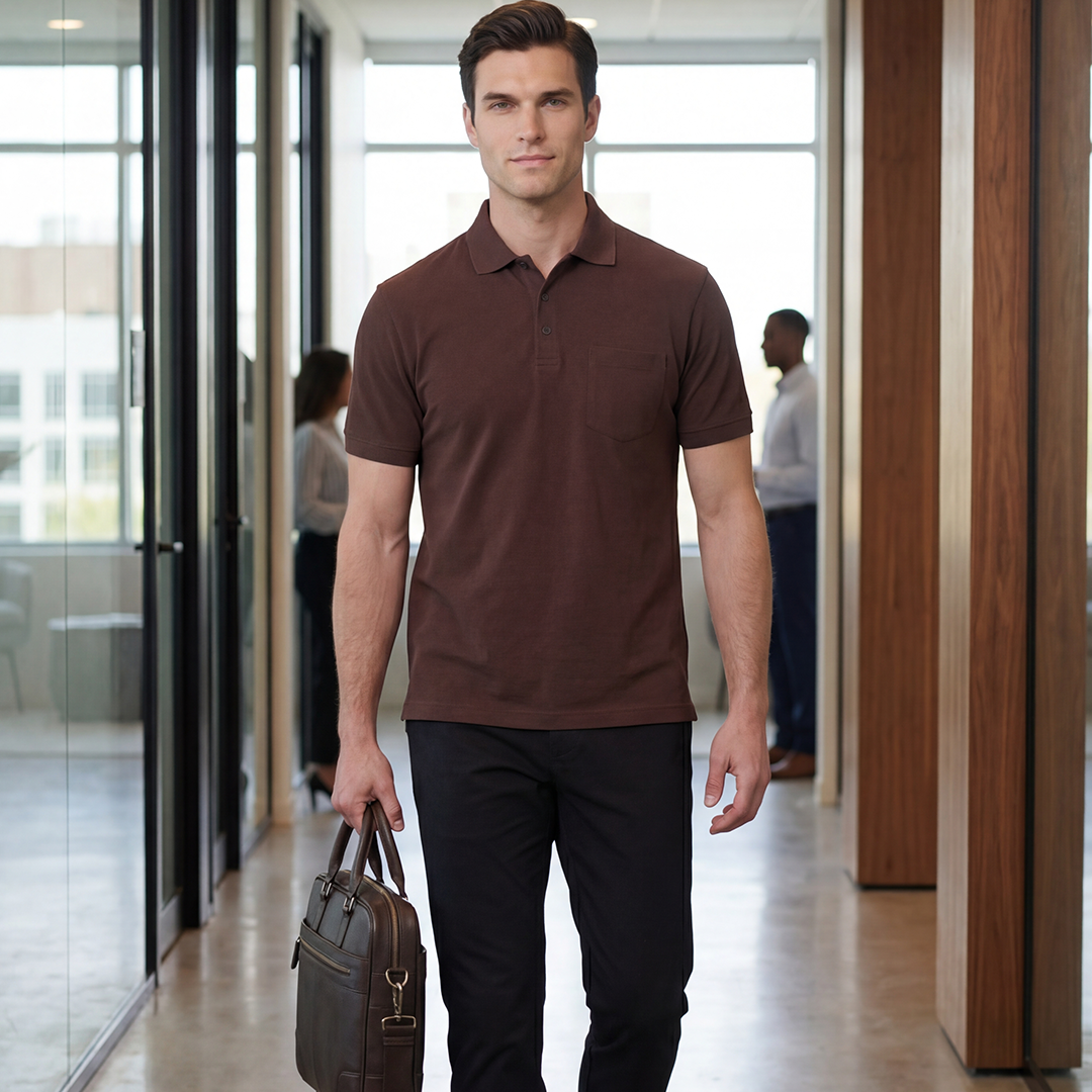 Mercerized  Premium Men's Supima Pocket Polo T-Shirt