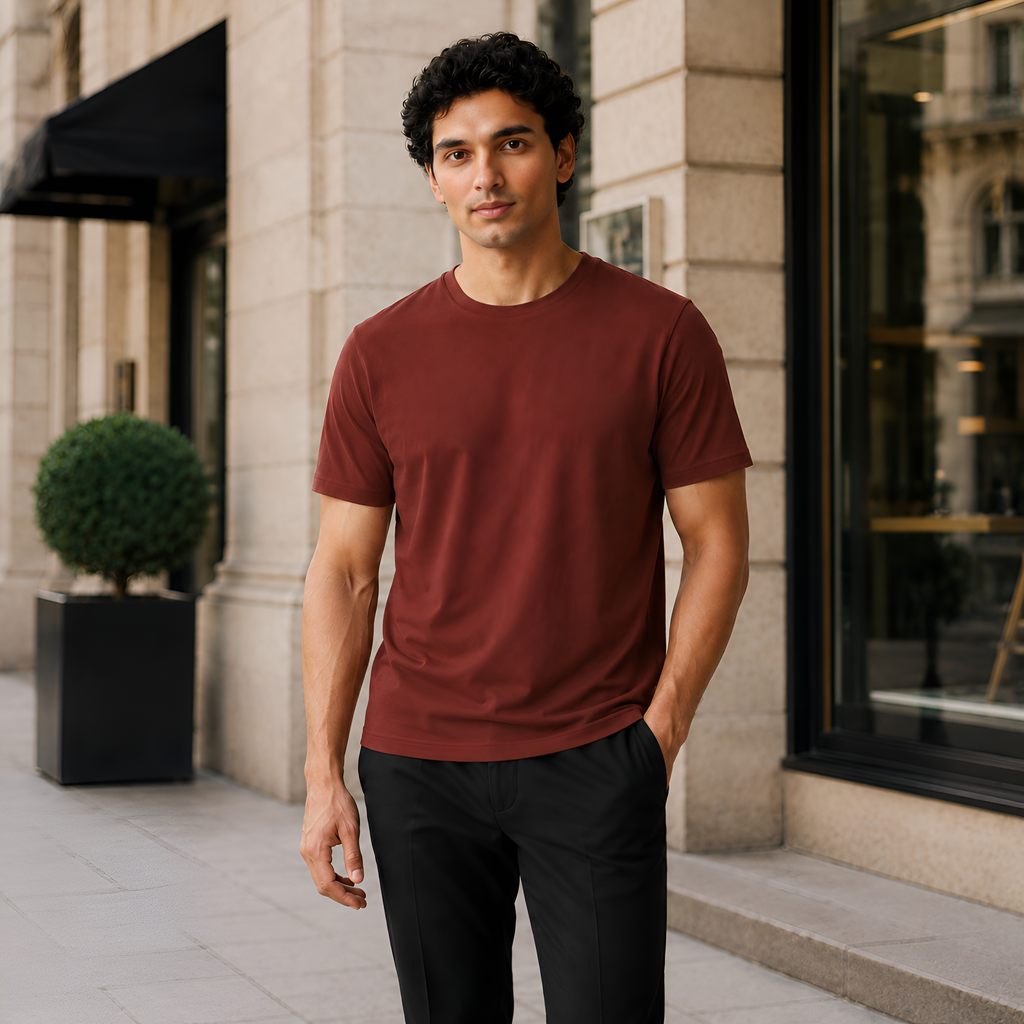 Mercerized Supima Crew Neck T-Shirt