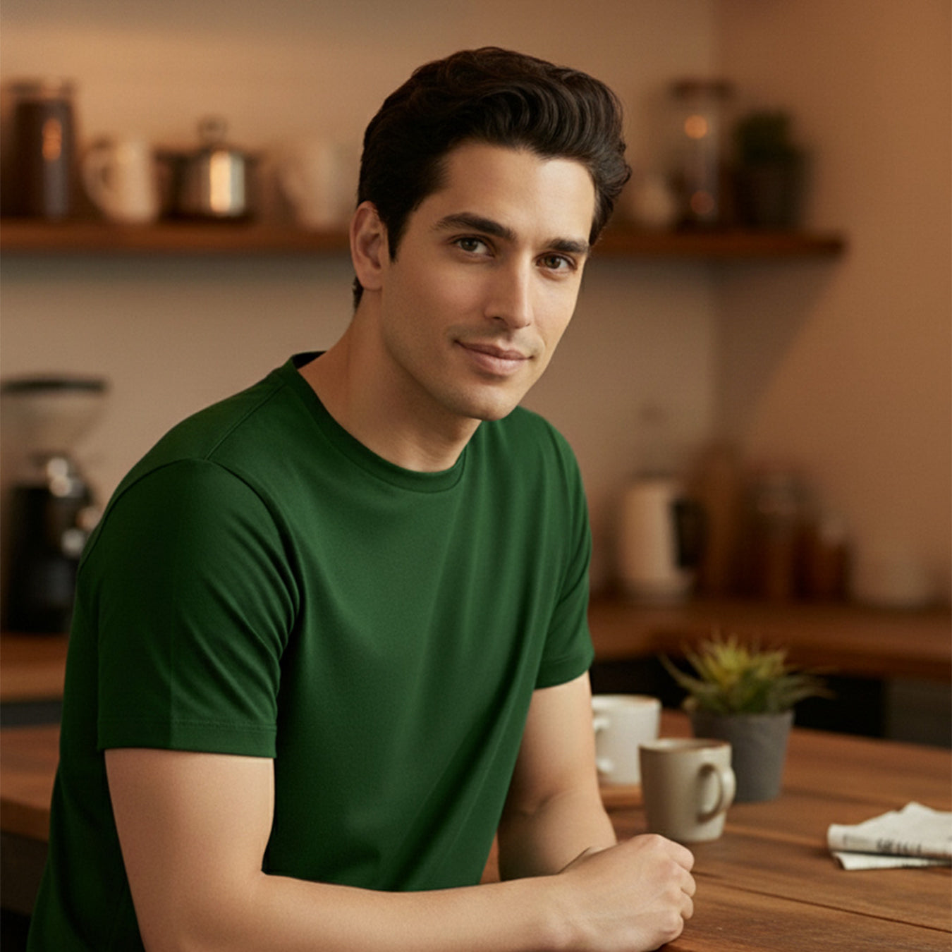 Signature Supima Lycra Crew Neck T-Shirt