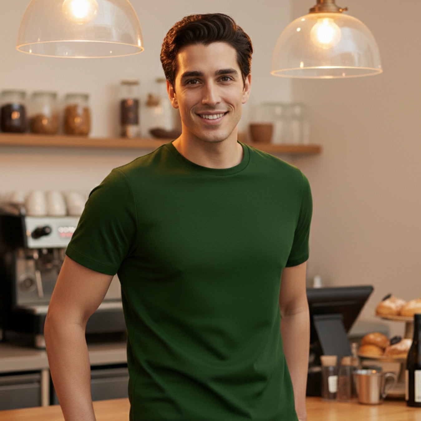 Signature Supima Lycra Crew Neck T-Shirt