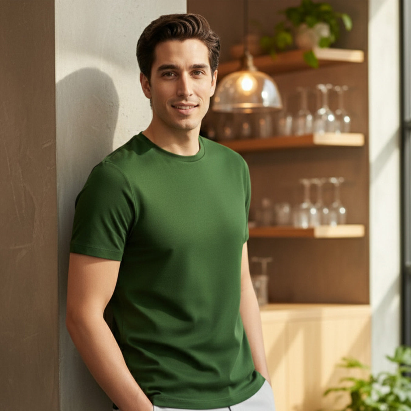 Signature Supima Lycra Crew Neck T-Shirt