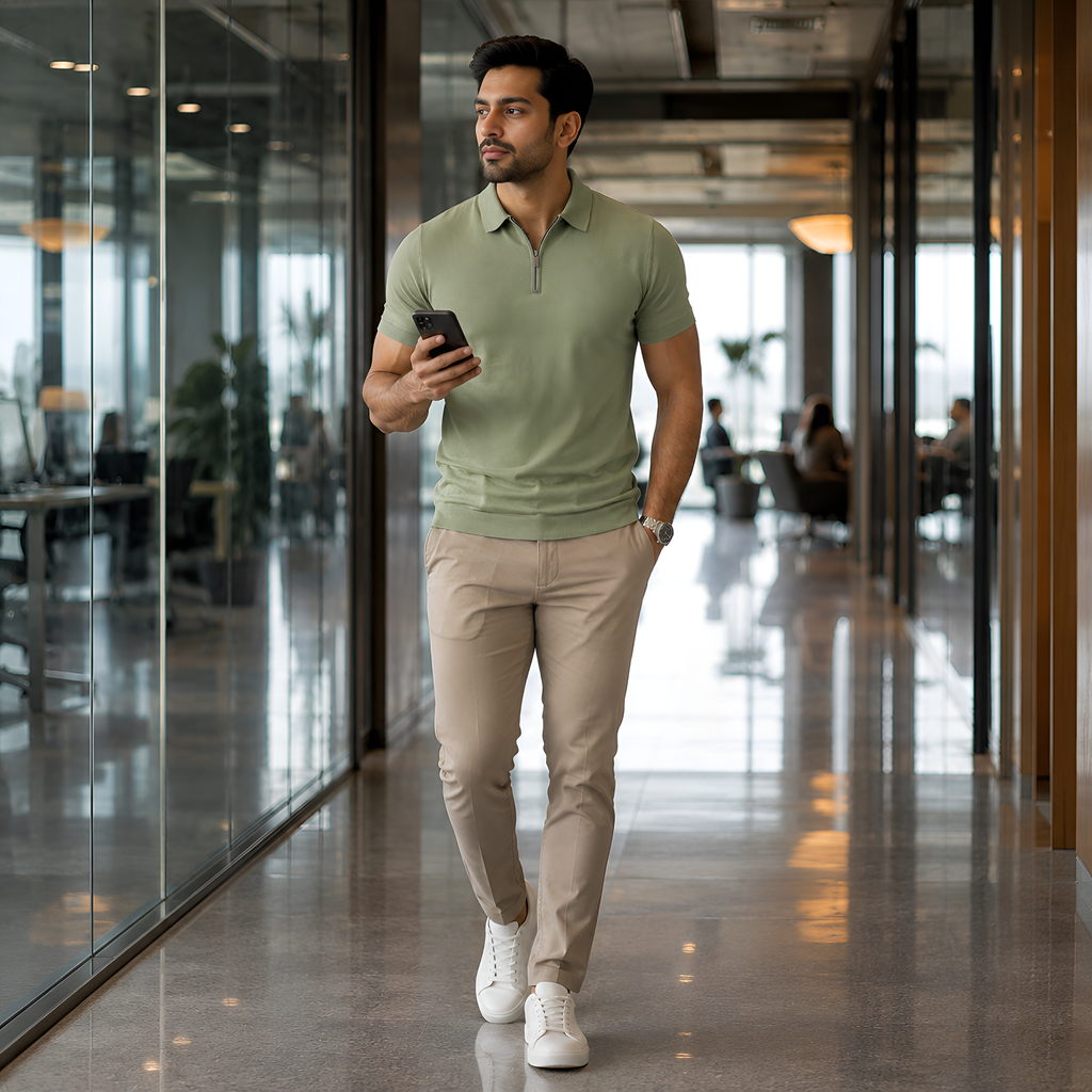 Exclusive Interlock Supima Zipper Polos for Elite Men