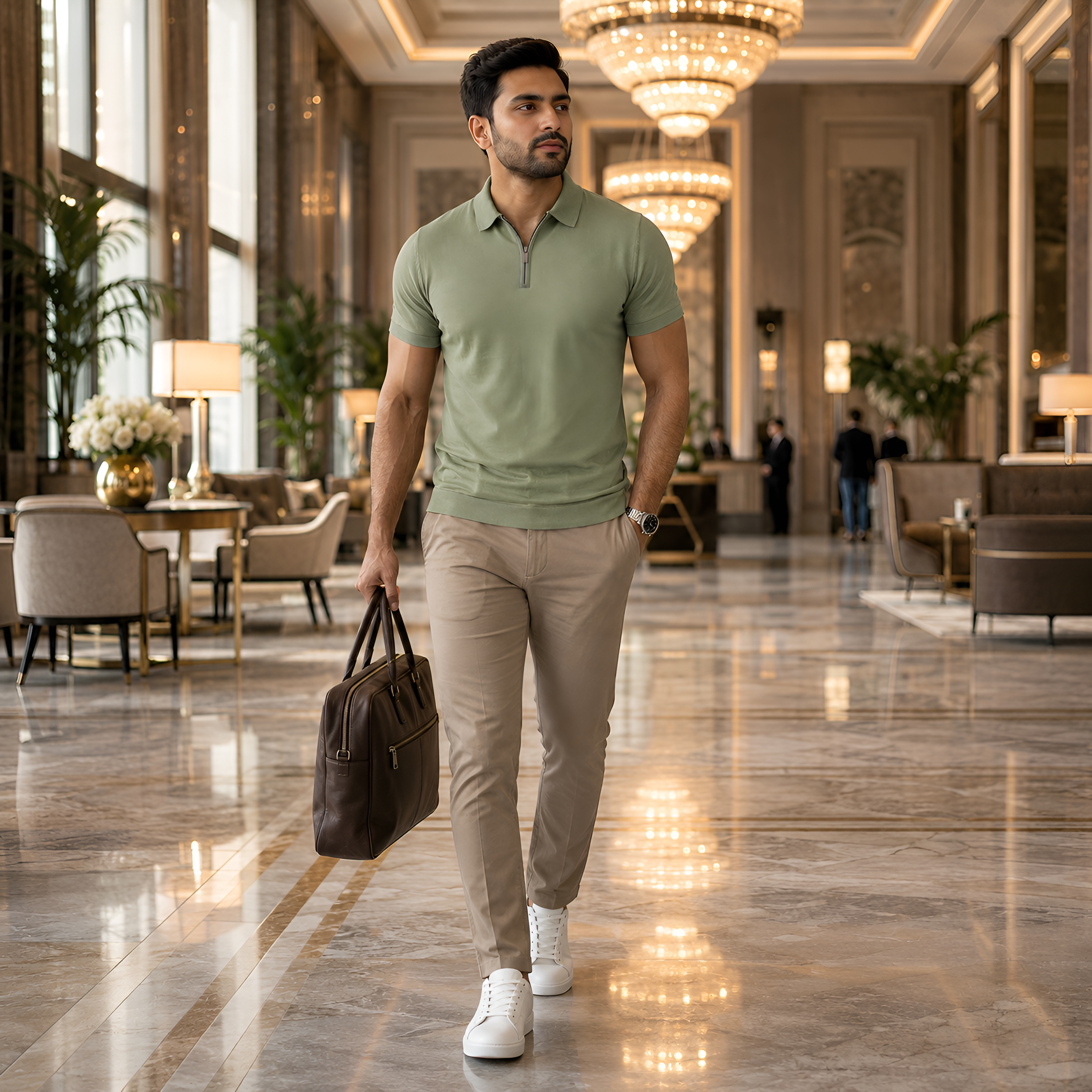 Exclusive Interlock Supima Zipper Polos for Elite Men