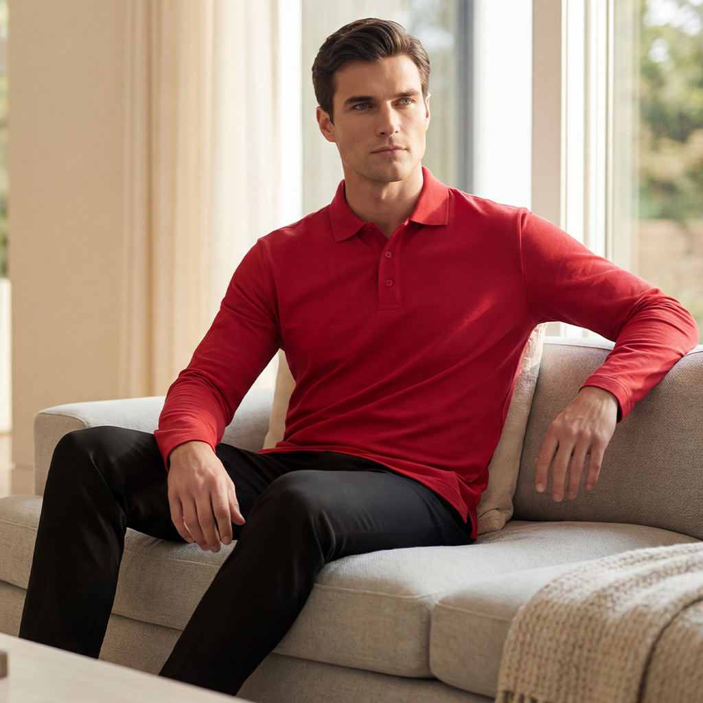 Premium Supima Lycra Full Sleeve Polo T-shirt