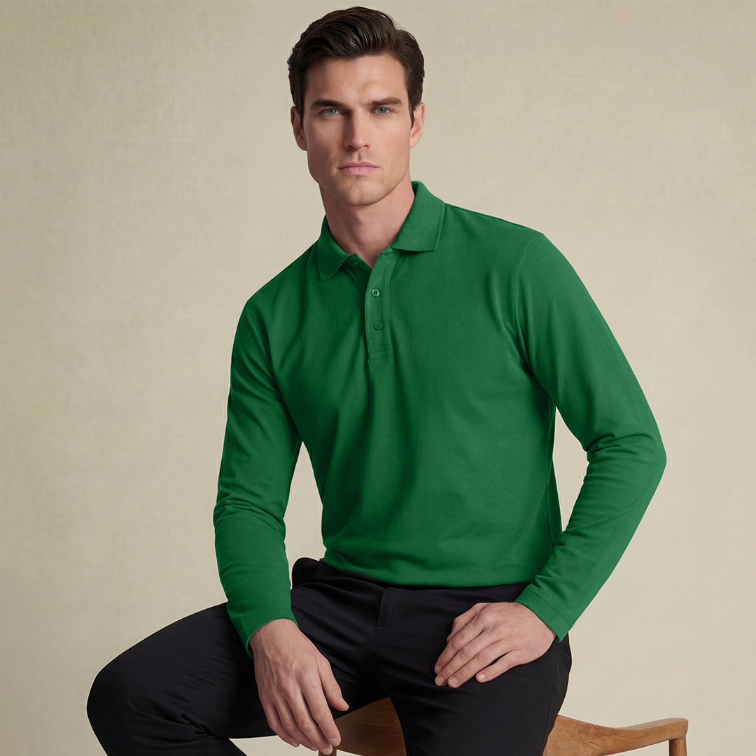 Premium Supima Lycra Full Sleeve Polo T-shirt