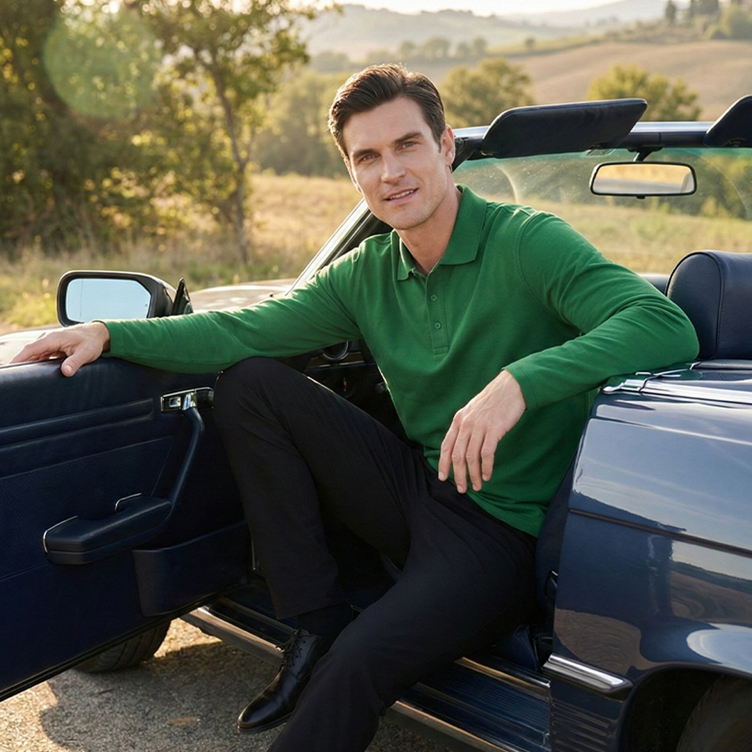 Premium Supima Lycra Full Sleeve Polo T-shirt