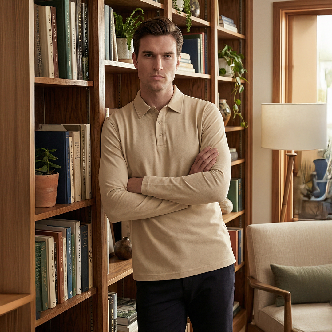 Premium Supima Lycra Full Sleeve Polo T-shirt