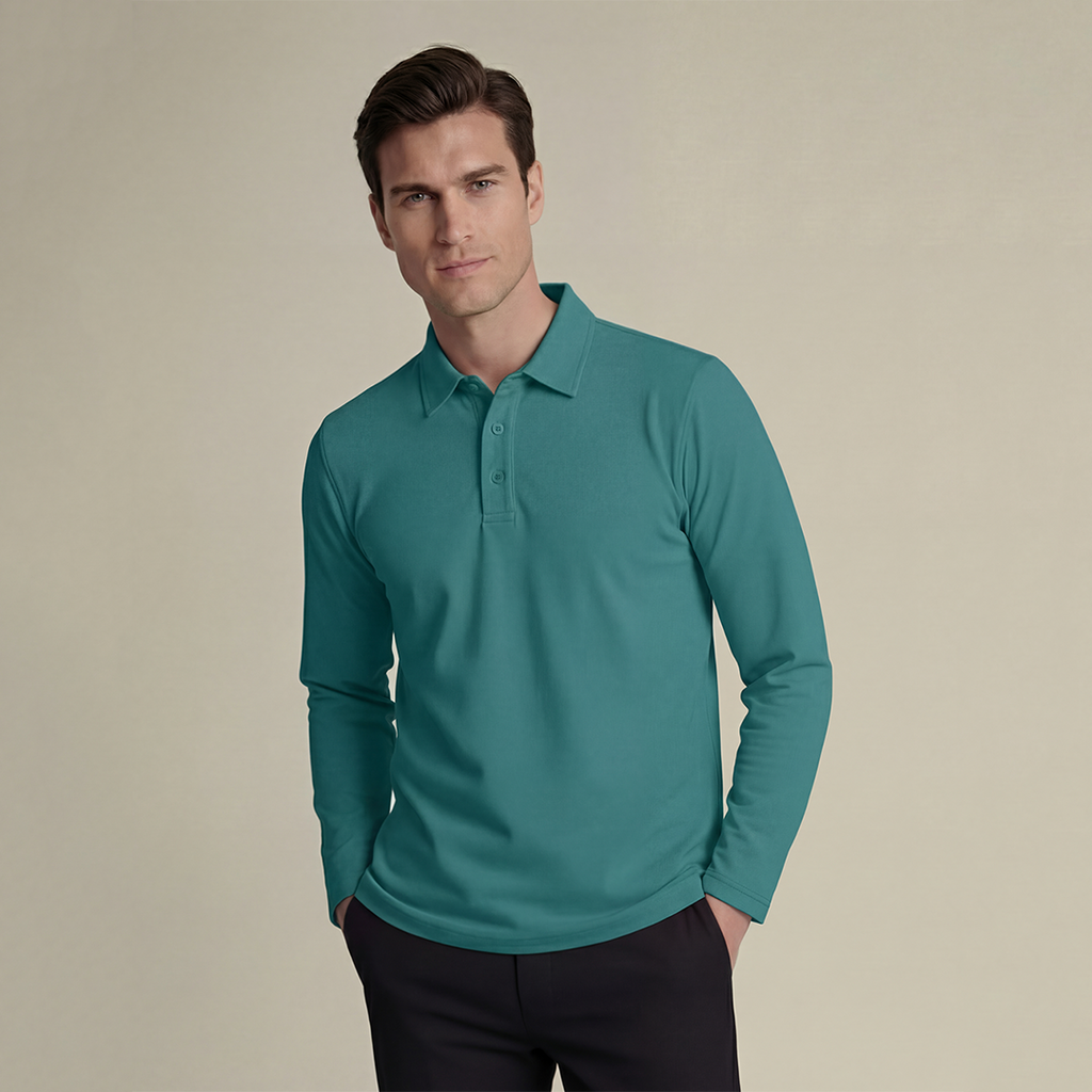 Premium Supima Lycra Full Sleeve Polo T-shirt