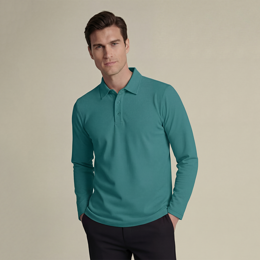 Premium Supima Lycra Full Sleeve Polo T-shirt