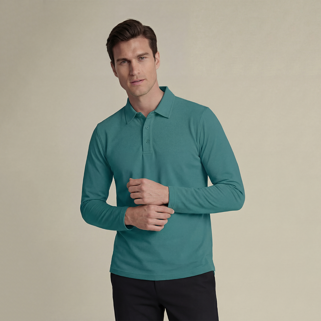 Premium Supima Lycra Full Sleeve Polo T-shirt