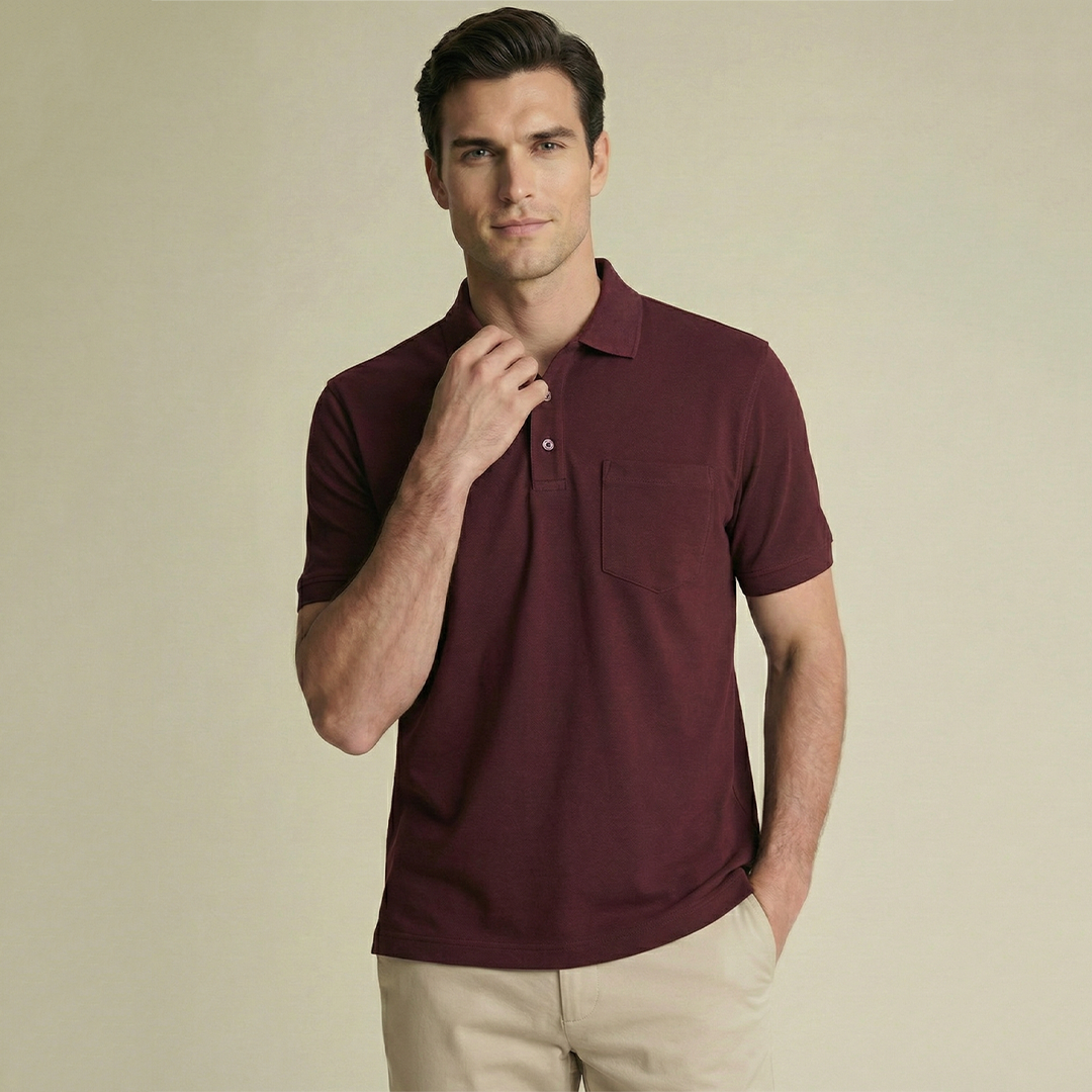 Mercerized  Premium Men's Supima Pocket Polo T-Shirt