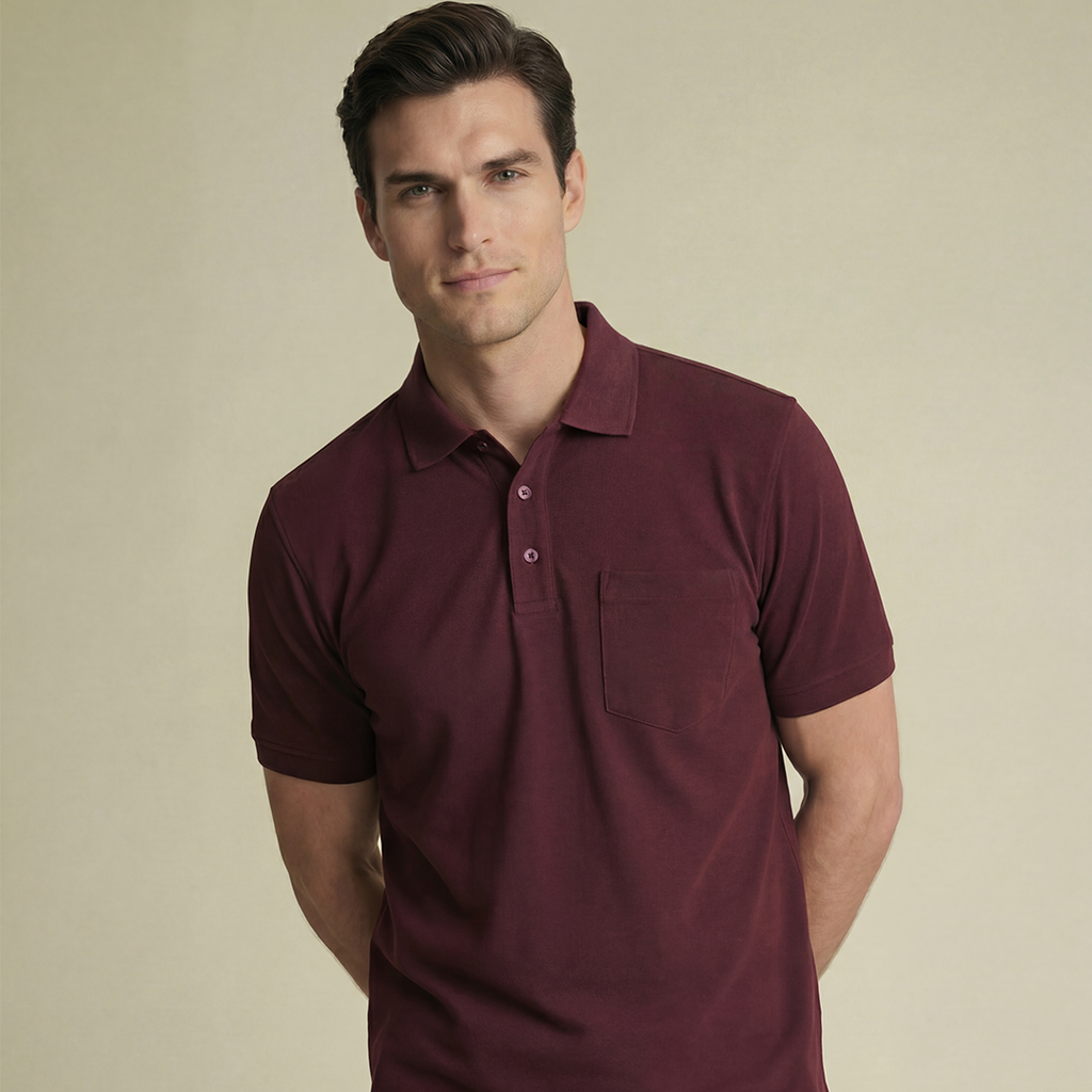 Mercerized  Premium Men's Supima Pocket Polo T-Shirt