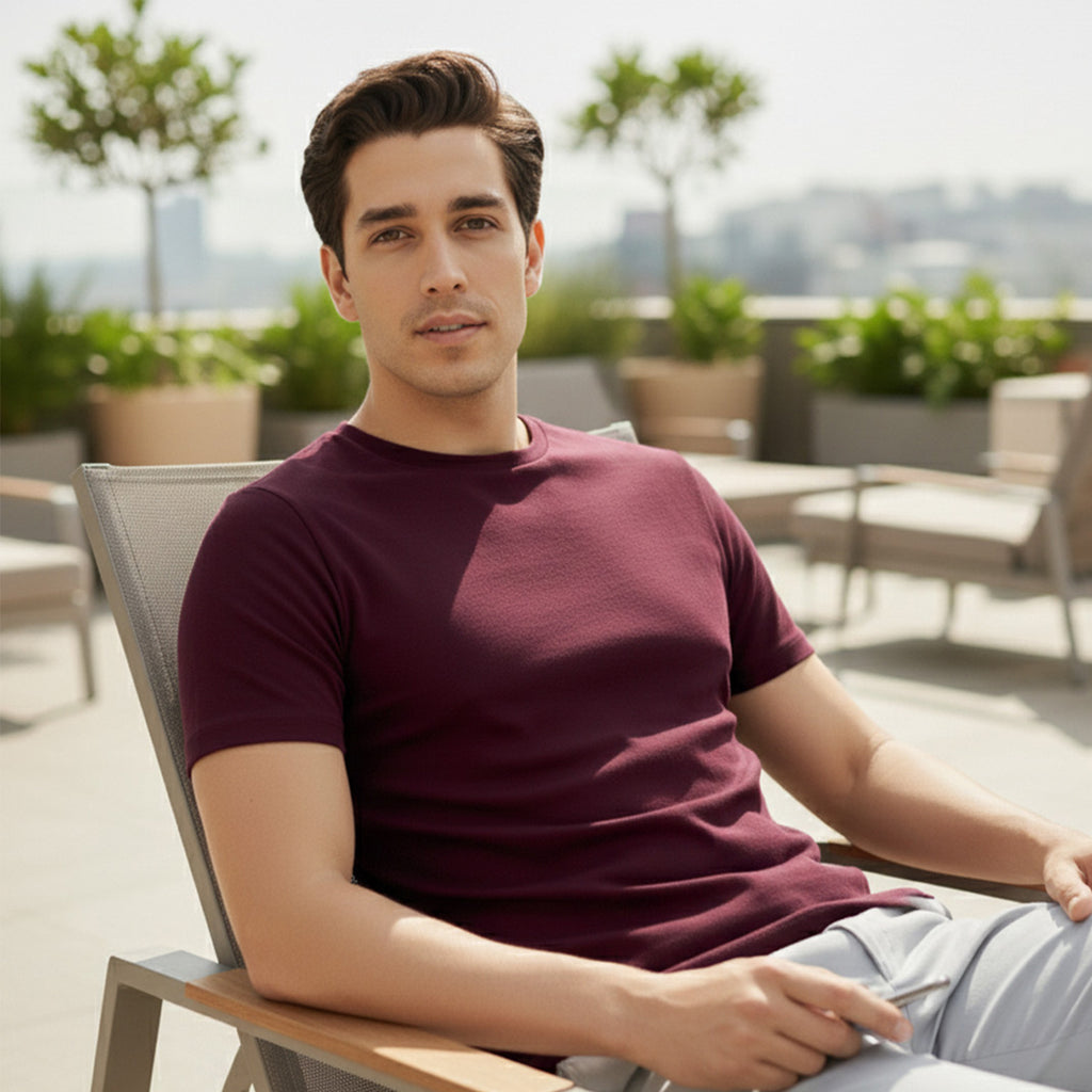 Signature Supima Lycra Crew Neck T-Shirt