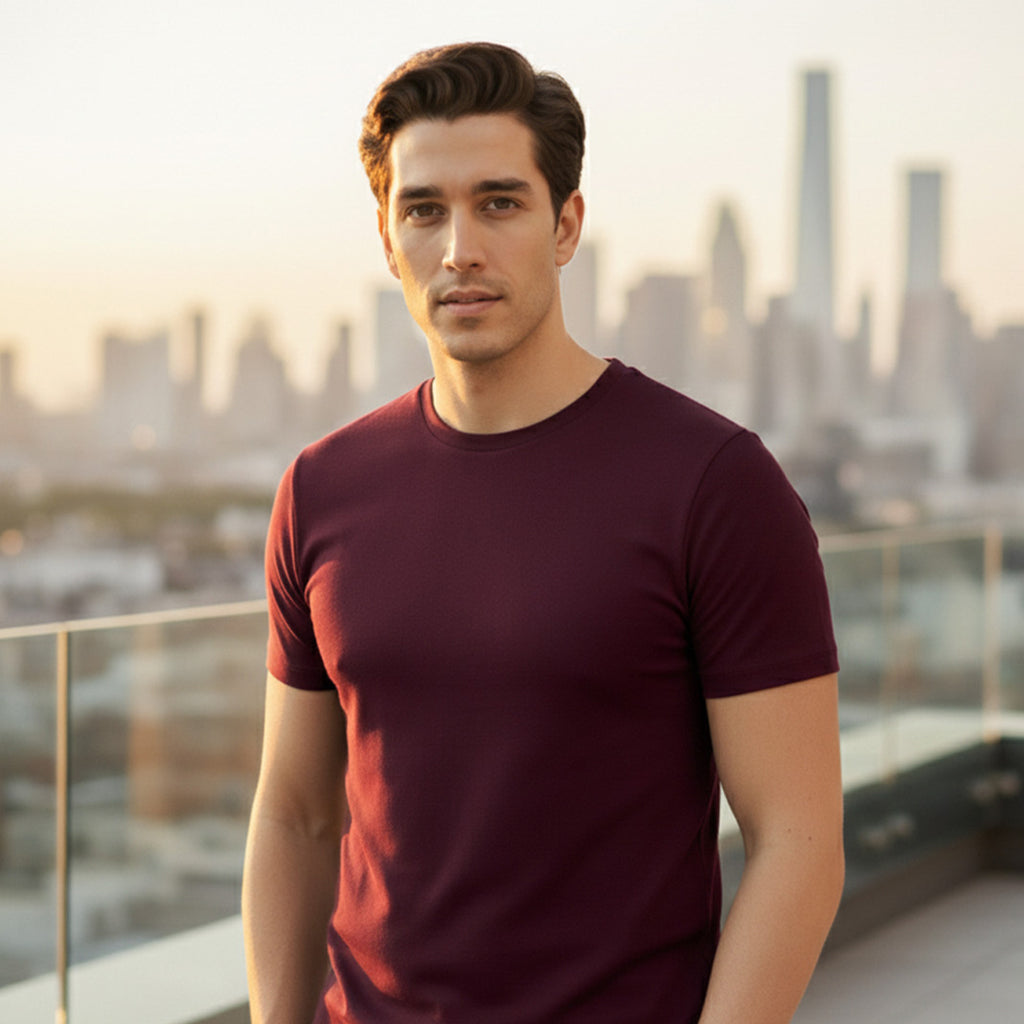 Signature Supima Lycra Crew Neck T-Shirt