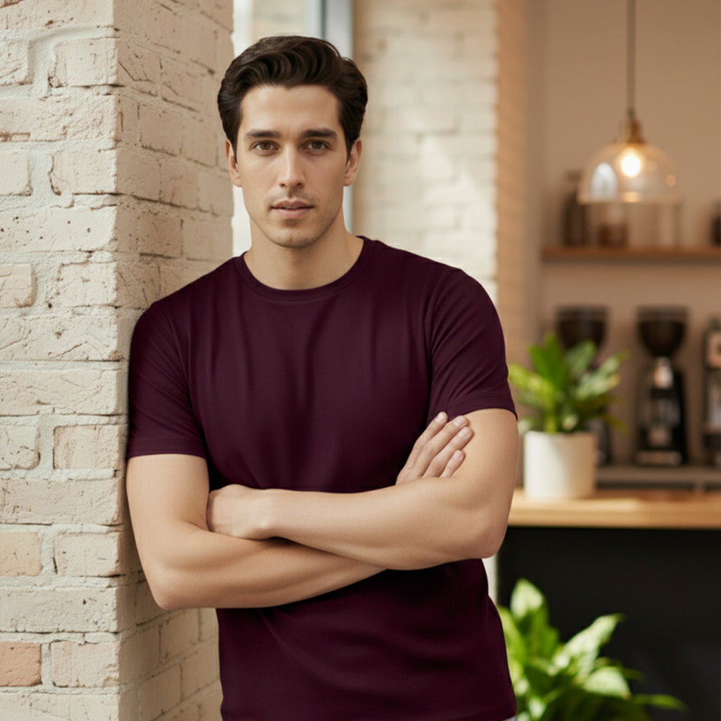 Signature Supima Lycra Crew Neck T-Shirt