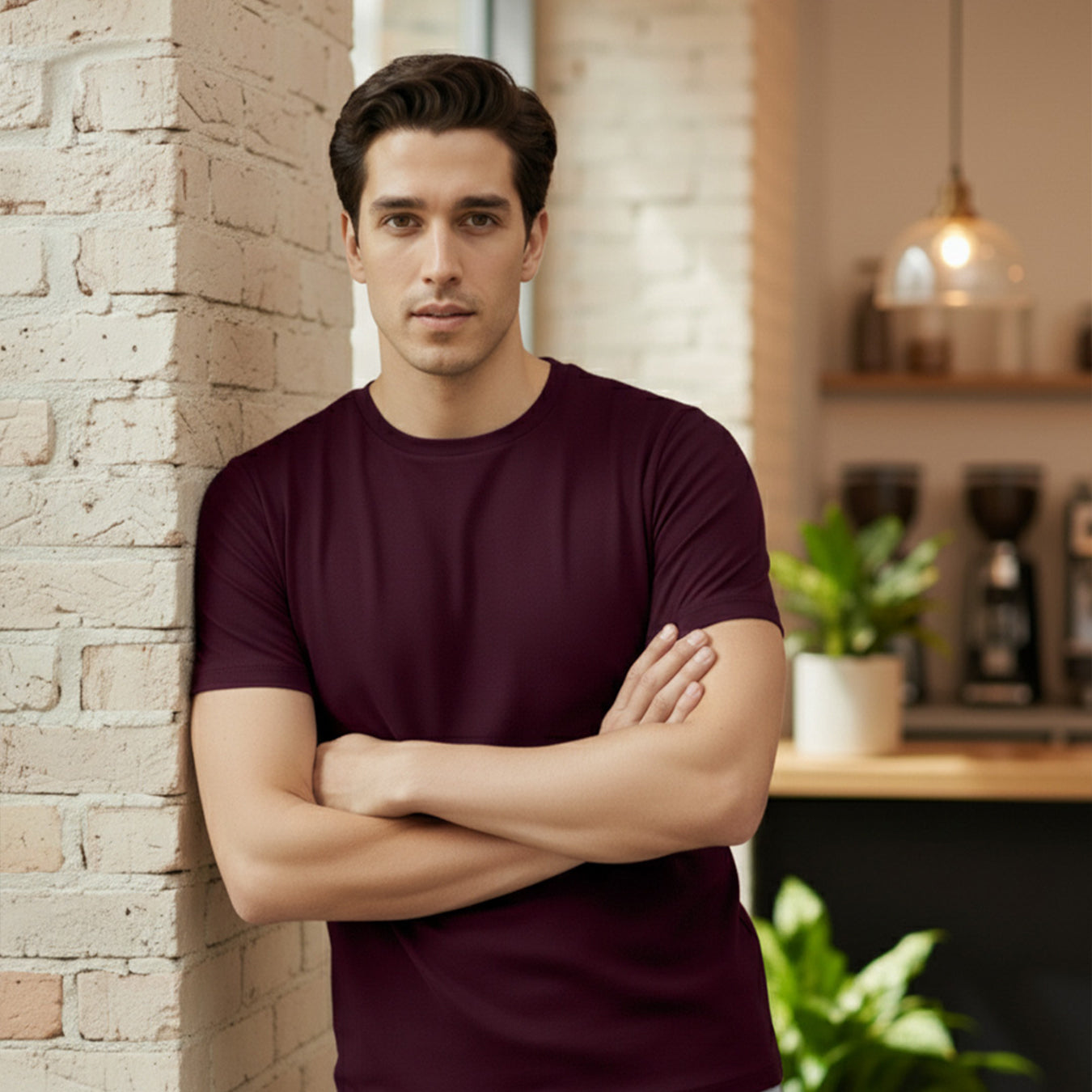 Signature Supima Lycra Crew Neck T-Shirt