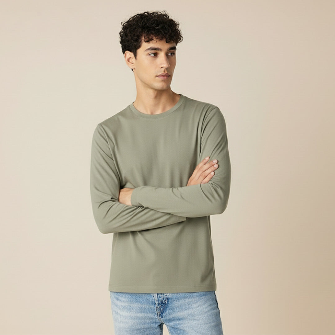 Mercerized Supima Crew Neck T-Shirt (Full Sleeve)