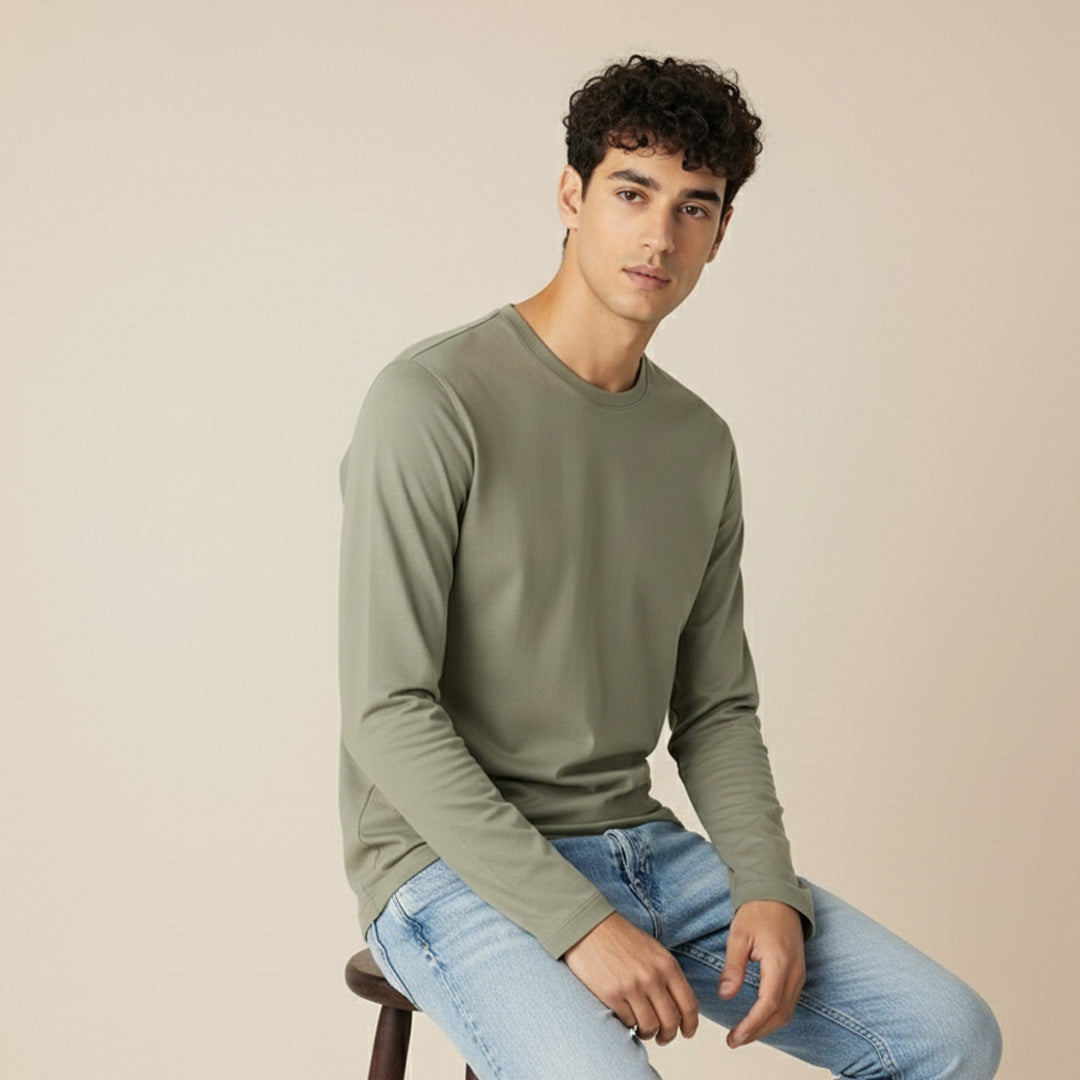 Mercerized Supima Crew Neck T-Shirt (Full Sleeve)