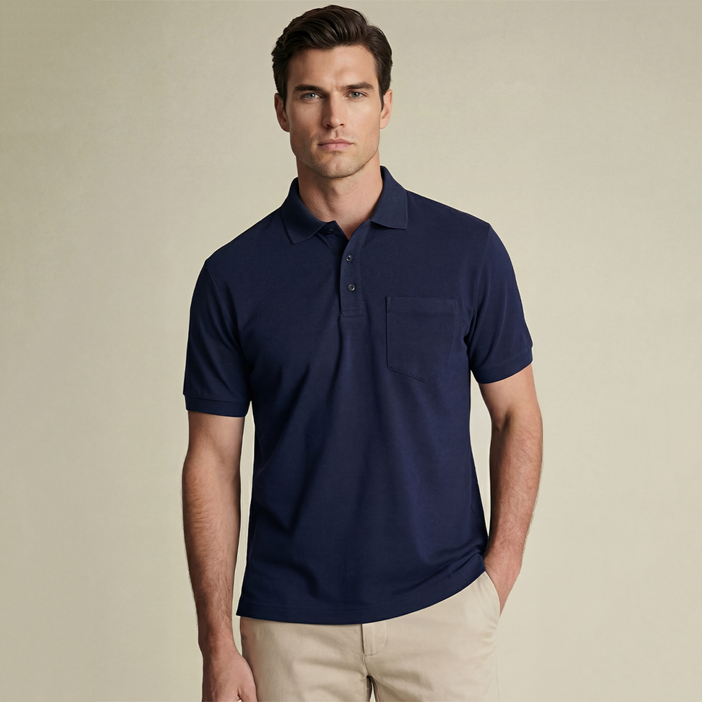 Mercerized  Premium Men's Supima Pocket Polo T-Shirt