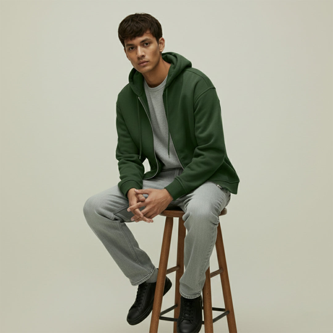 Premium Supima Zipper Hoodie for Elite Men: India’s Ultimate Winter Shield